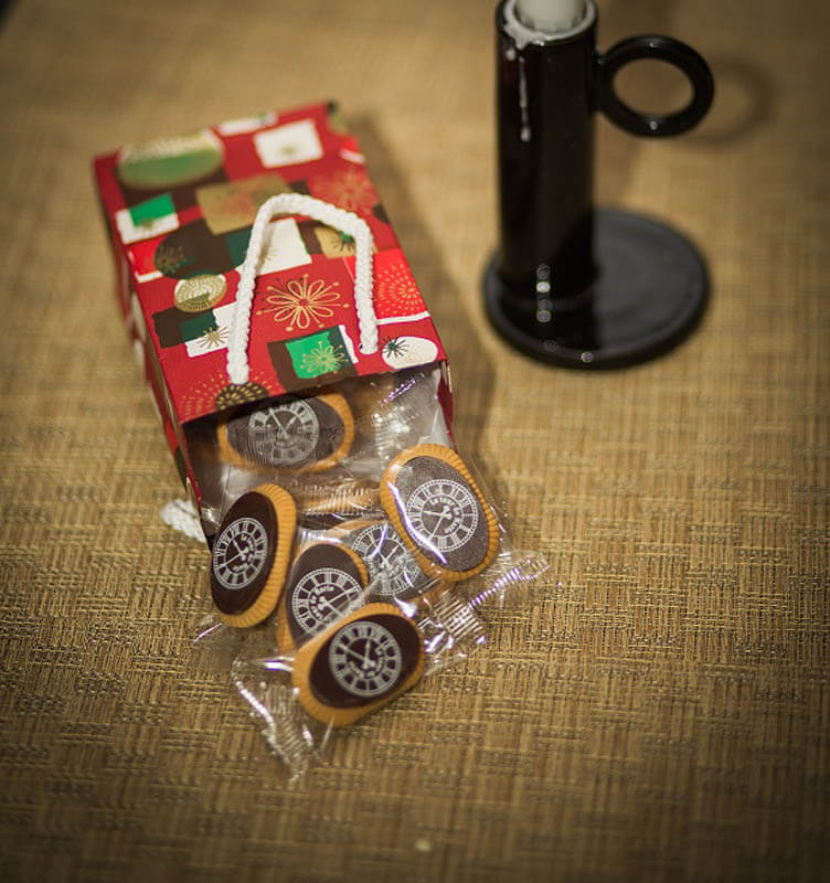 Biscuits with Chocolate - 50g 10 Cookies in Polybags with Ribbon in a Paper Bag