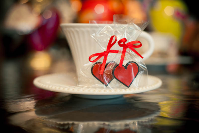 Personalized Chocolate - Chocolate Heart in a Bag with Ribbon, 3g