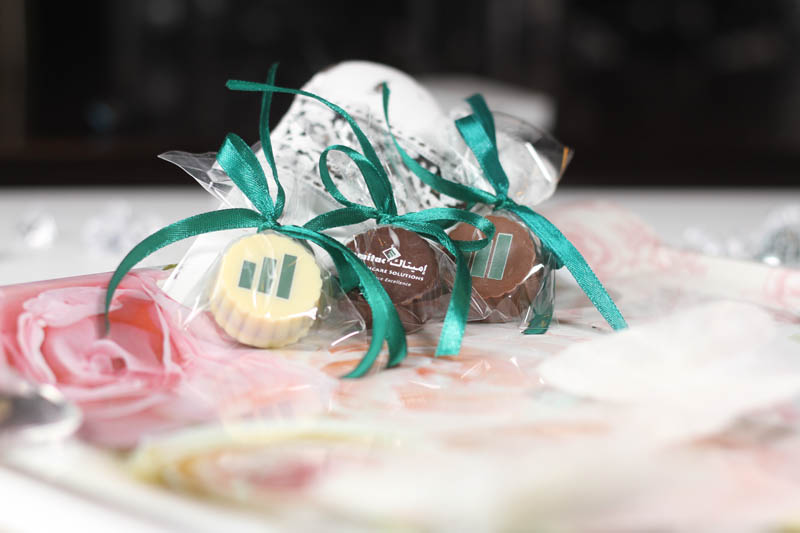 Printing - Praline with Hazel Nut Cream Filling in a polybag with Ribbon, 13g