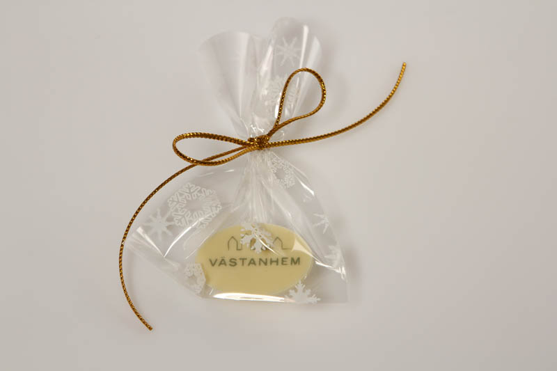 Promotional Chocolate Bar in Bag with ribbon, 3g