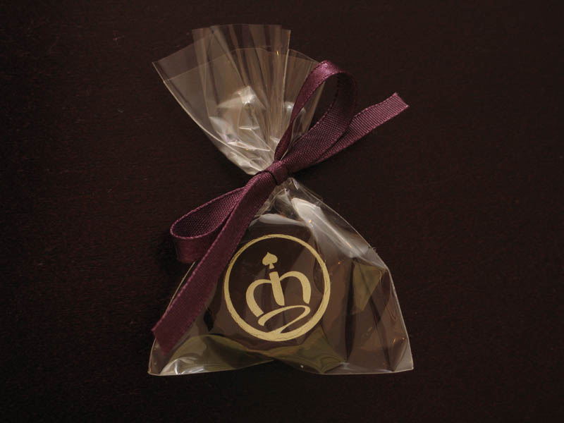 Round Chocolates - Puck in a Polybag with Ribbon, 7g