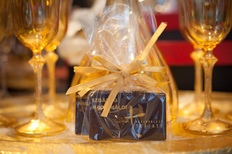 Golden Chocolate Bar - 20g Promotional Chocolate Bar in a Polybag with Ribbon