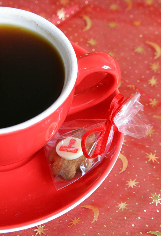 Coffee Chocolates - 5g Gingerbread biscuit / Pepper Cookie with Chocolate in a Polybag with Ribbon