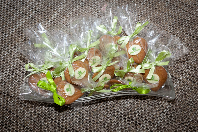 Printing - Gingerbread biscuit / Pepper Cookie with Chocolate in a Polybag with Ribbon, 5g